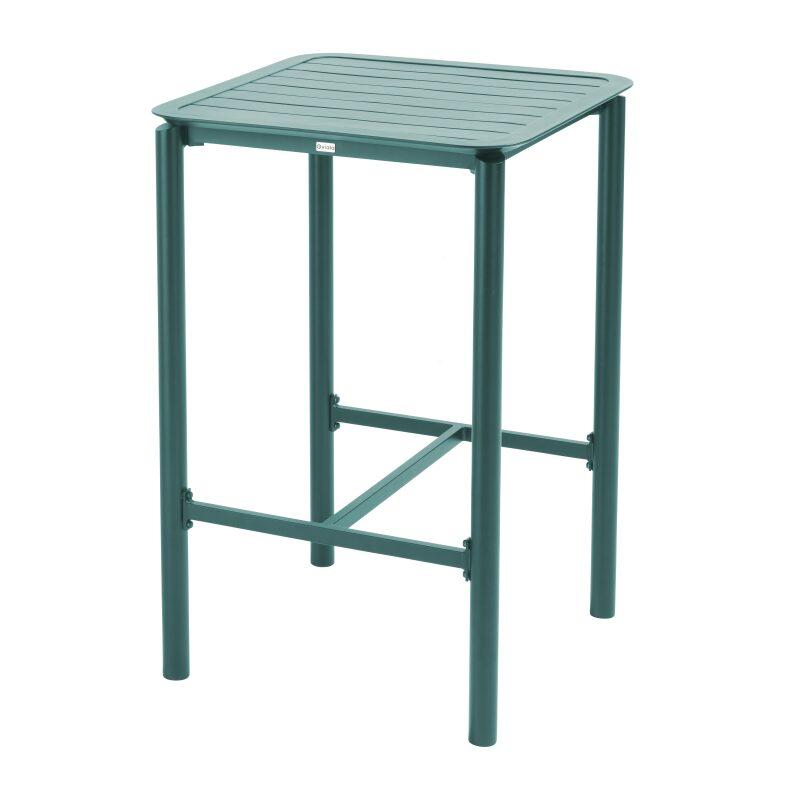 Tavolo alto da terrazza quadrato e 2 sedie in alluminio (2/7)