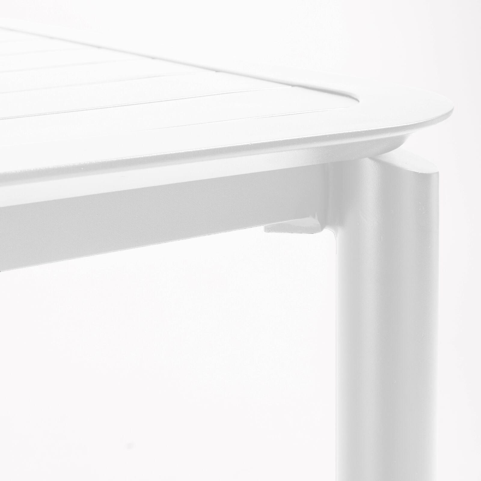 Tavolo alto da terrazza quadrato e 2 sedie in alluminio