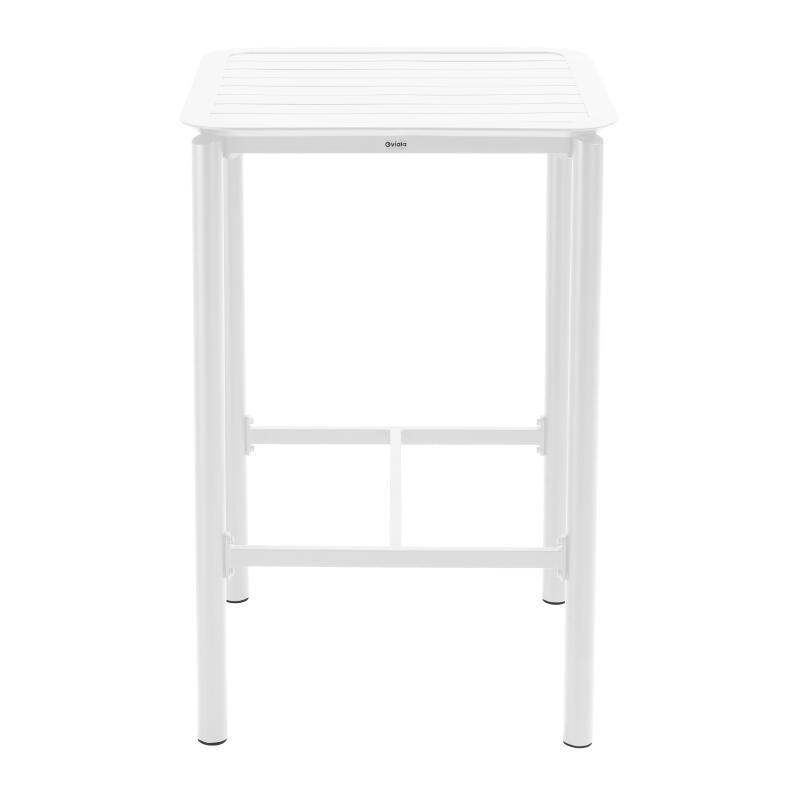 Tavolo alto da terrazza quadrato e 2 sedie in alluminio (2/7)