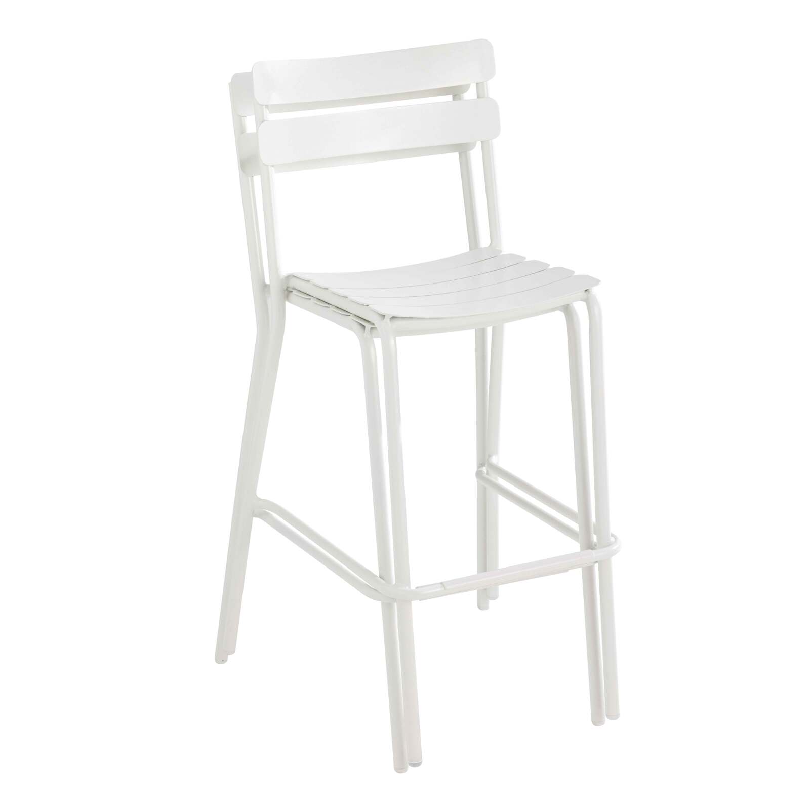 Tavolo alto da terrazza quadrato e 2 sedie in alluminio