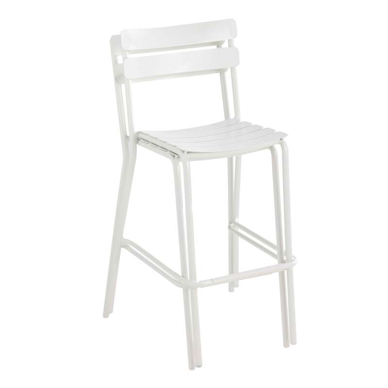 Tavolo alto da terrazza quadrato e 2 sedie in alluminio (4/7)