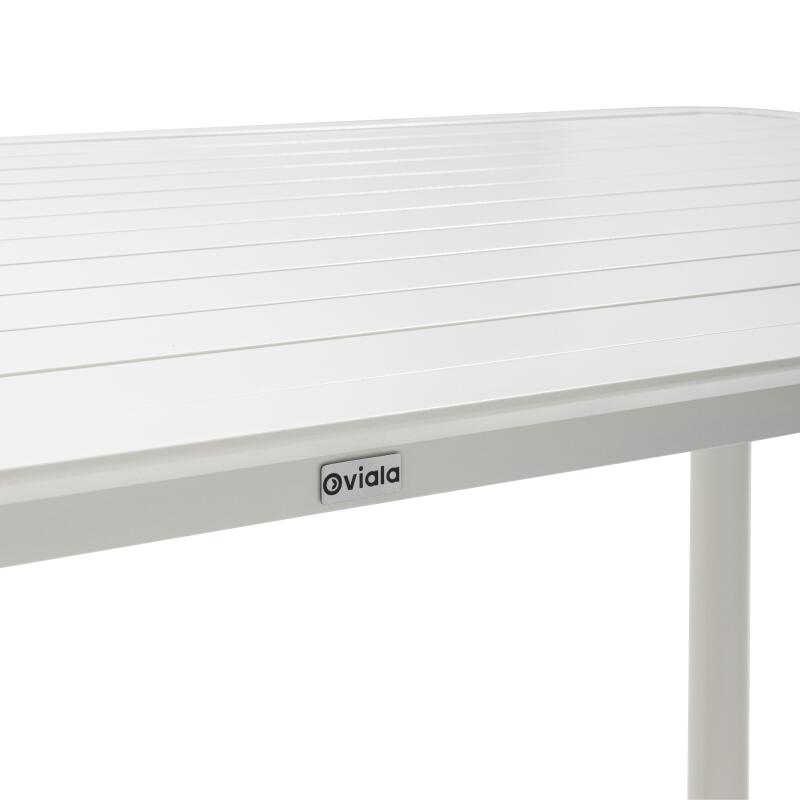 Tavolo da terrazza rettangolare 185 x 92 cm e 8 sedie in alluminio