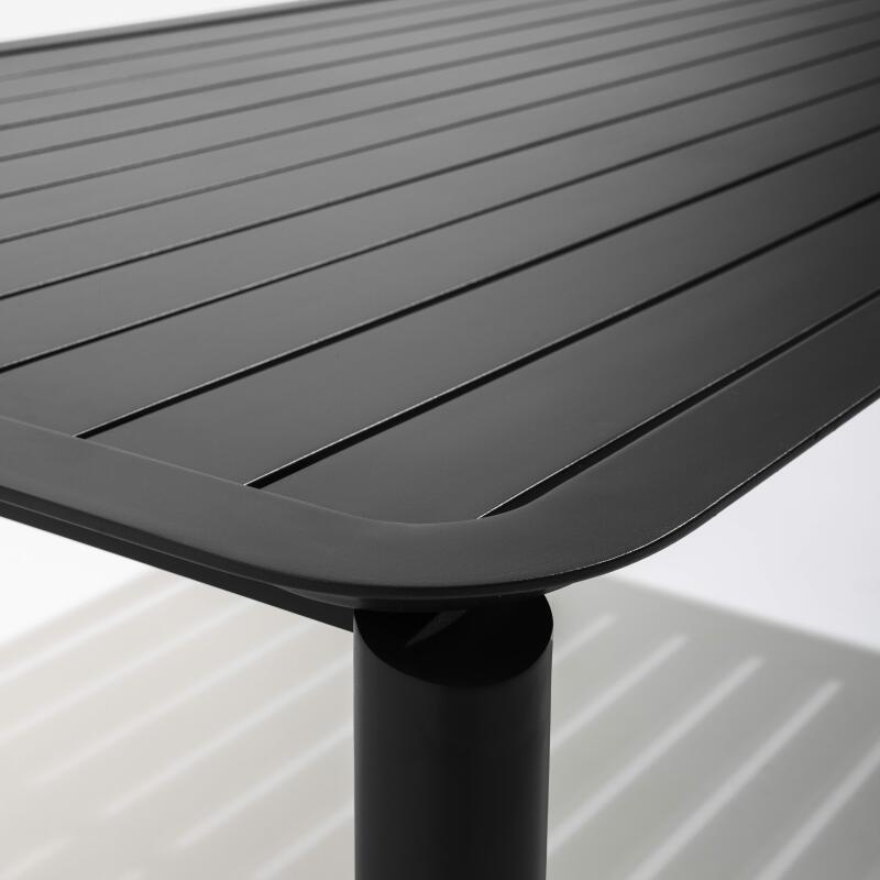 Tavolo da terrazza rettangolare 185 x 92 cm e 8 sedie con braccioli in alluminio