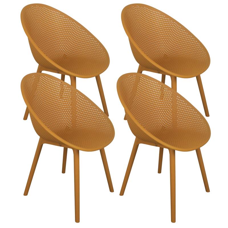 Set di 4 sedie da giardino in plastica
