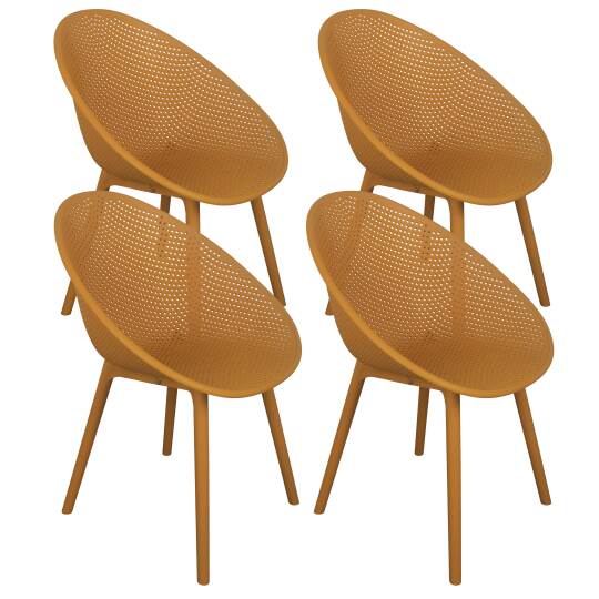 Set di 4 sedie da giardino in plastica