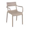 Sedia da terrazza in plastica con braccioli