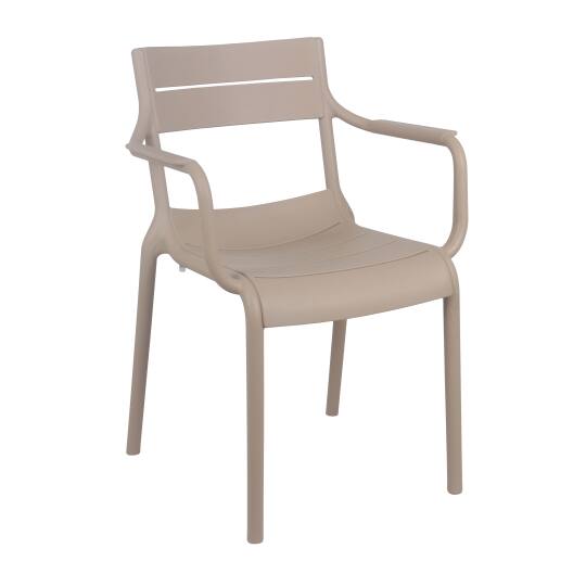Sedia da terrazza in plastica con braccioli