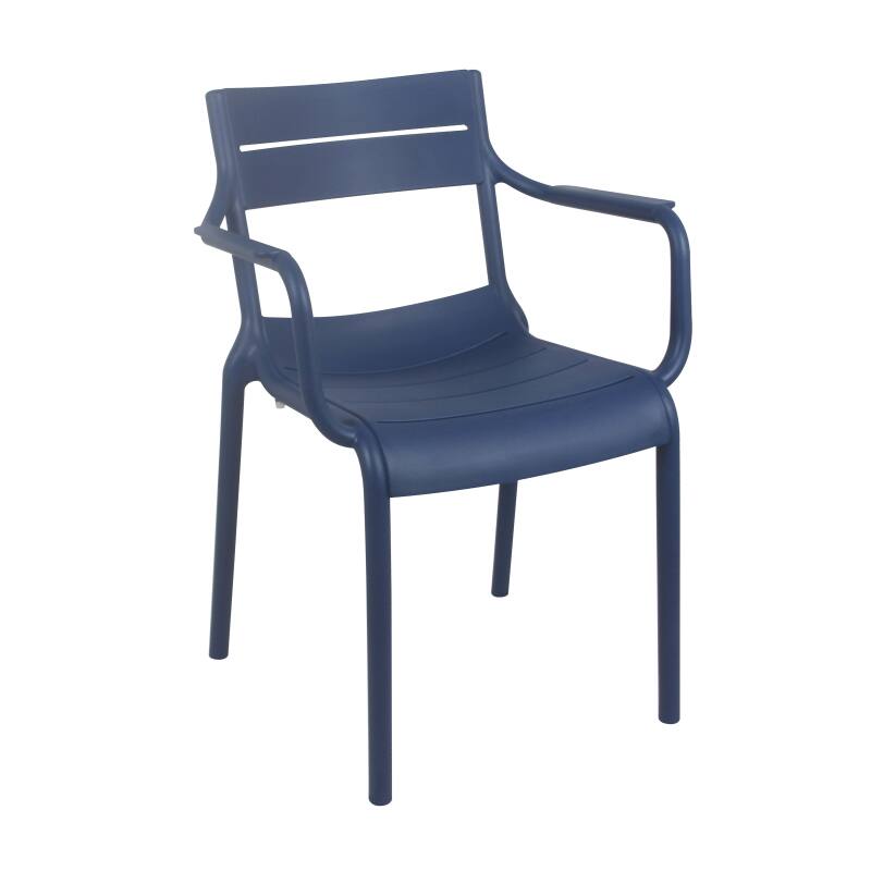 Sedia da terrazza in plastica con braccioli