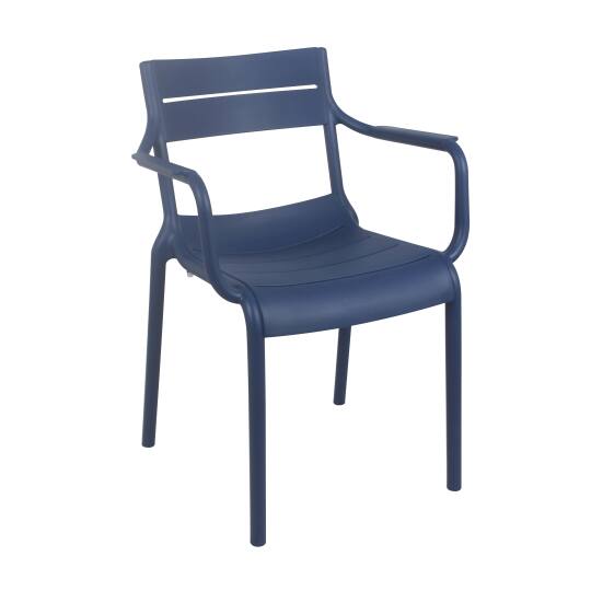 Sedia da terrazza in plastica con braccioli