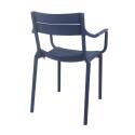 Sedia da terrazza in plastica con braccioli