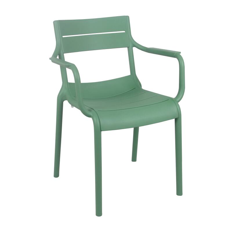 Sedia da terrazza in plastica con braccioli