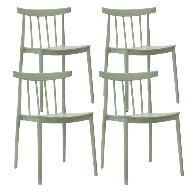 Set di 4 sedie da terrazza in plastica