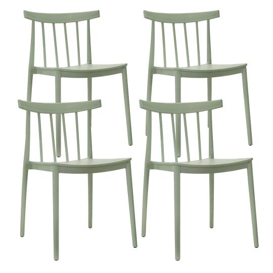 Set di 4 sedie da terrazza in plastica