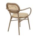 Sedia da terrazza con braccioli in alluminio e rattan sintetico