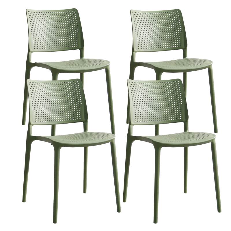 Set di 4 sedie da terrazza in plastica traforata