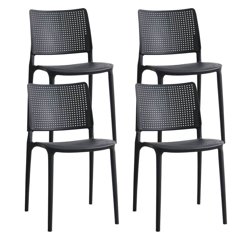 Set di 4 sedie da terrazza in plastica traforata