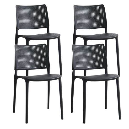 Set di 4 sedie da terrazza in plastica traforata