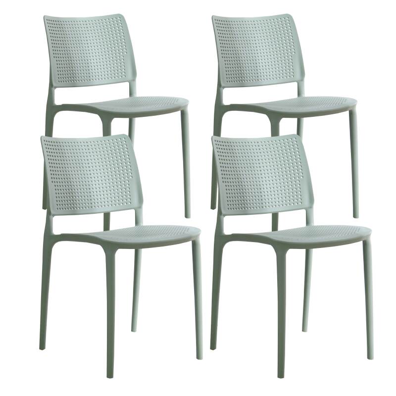 Set di 4 sedie da terrazza in plastica traforata