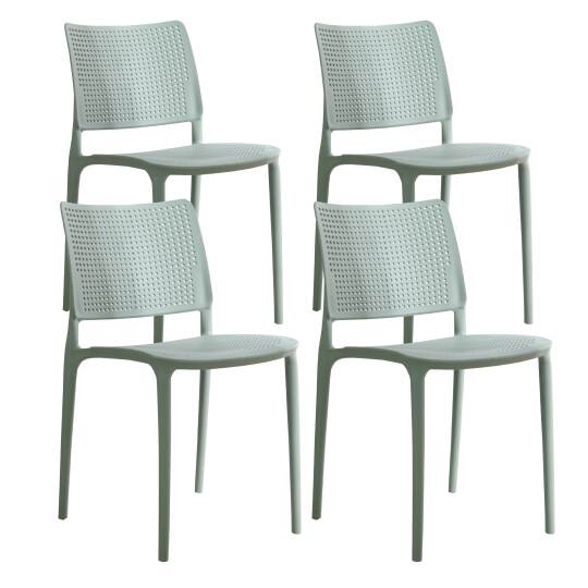 Set di 4 sedie da terrazza in plastica traforata