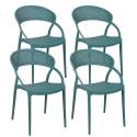 Set di 4 sedie da terrazza in plastica
