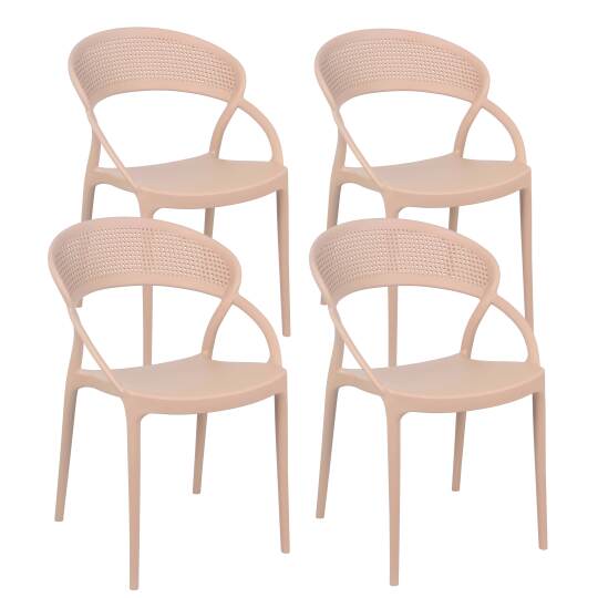 Set di 4 sedie da terrazza in plastica