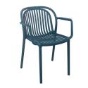 Sedia da terrazza in plastica con braccioli