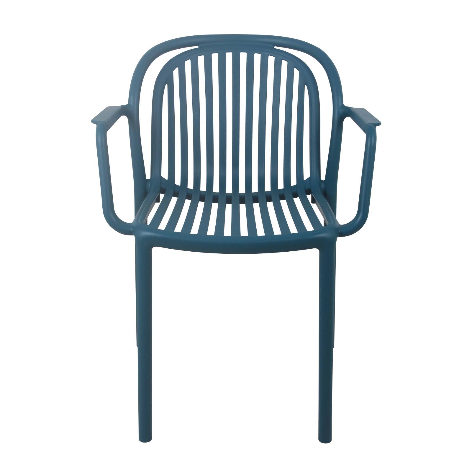 Sedia da terrazza in plastica con braccioli Sedia da terrazza in plastica con braccioli