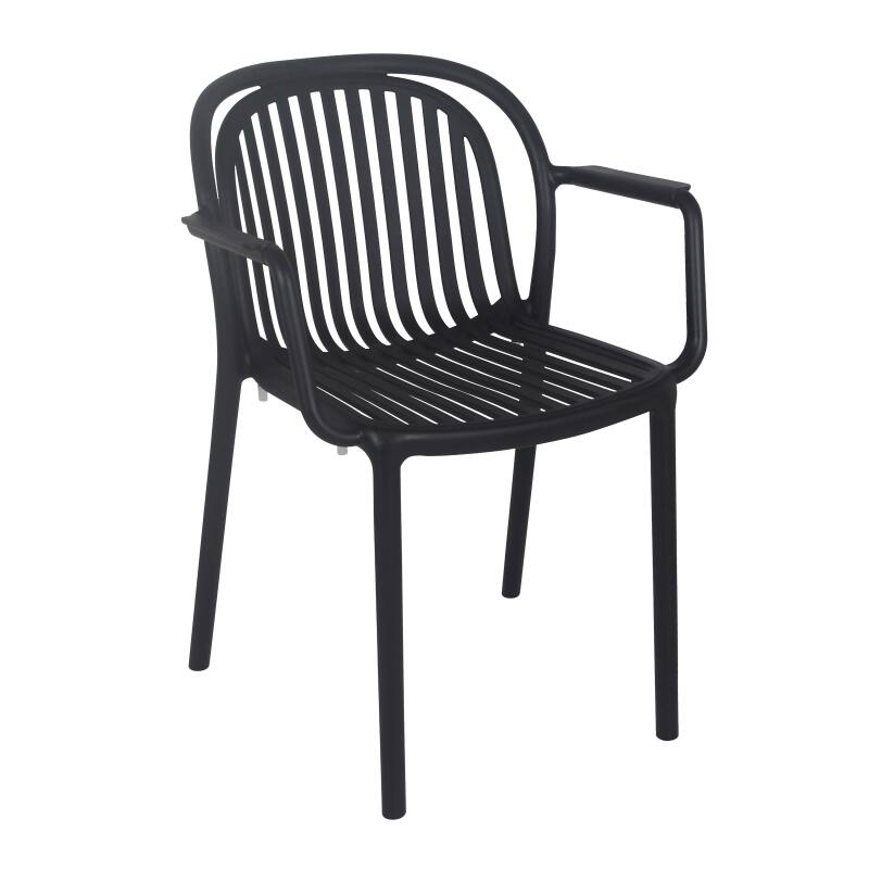 Sedia da terrazza in plastica con braccioli
