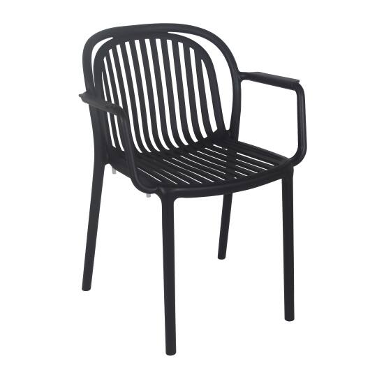 Sedia da terrazza in plastica con braccioli