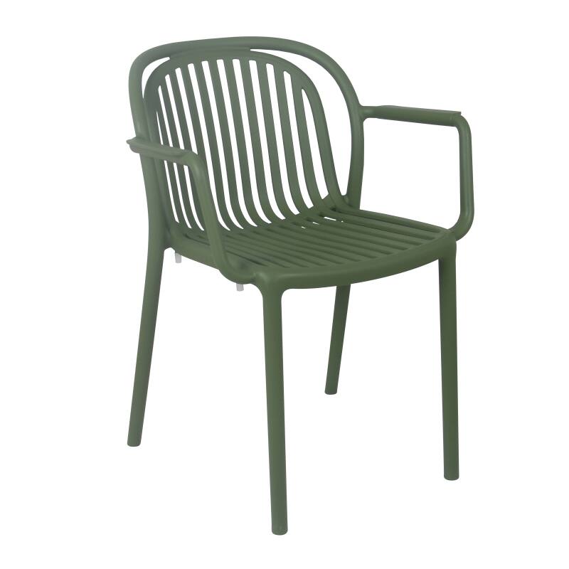 Sedia da terrazza in plastica con braccioli