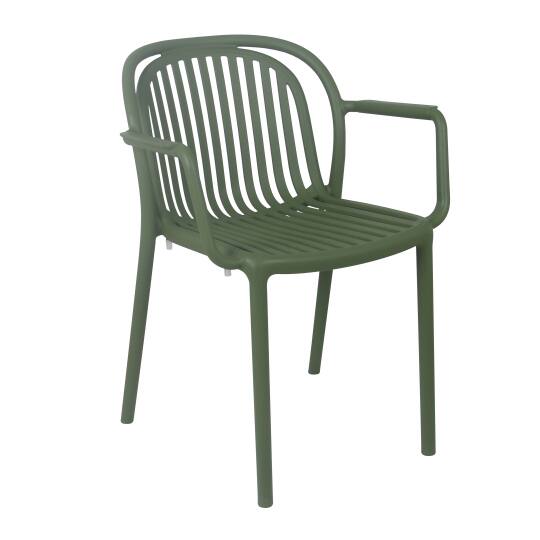 Sedia da terrazza in plastica con braccioli