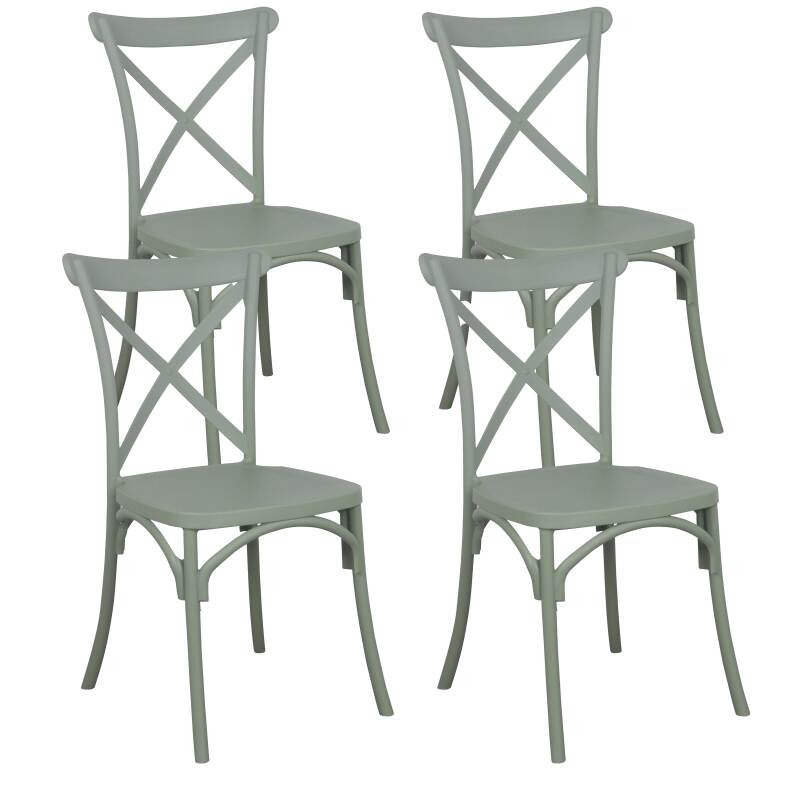 Set di 4 sedie da terrazza in plastica