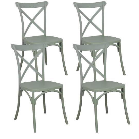Set di 4 sedie da terrazza in plastica