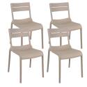 Set di 4 sedie da terrazza in plastica
