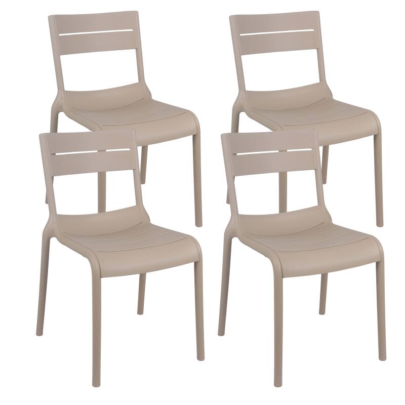 Set di 4 sedie da terrazza in plastica