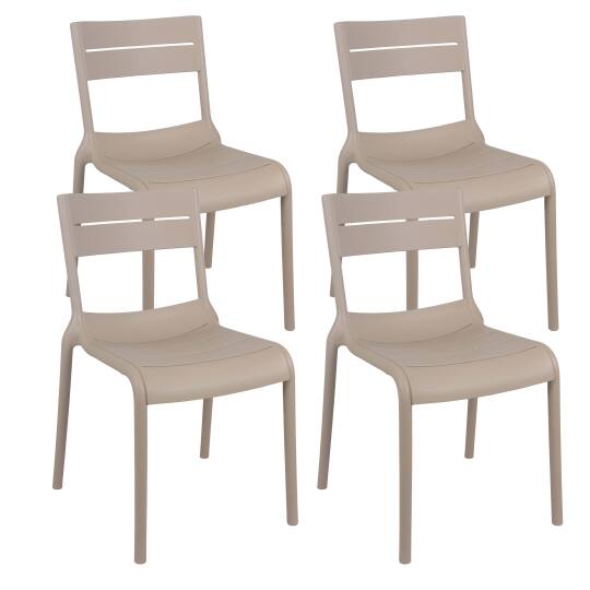 Set di 4 sedie da terrazza in plastica