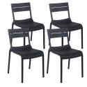 Set di 4 sedie da terrazza in plastica
