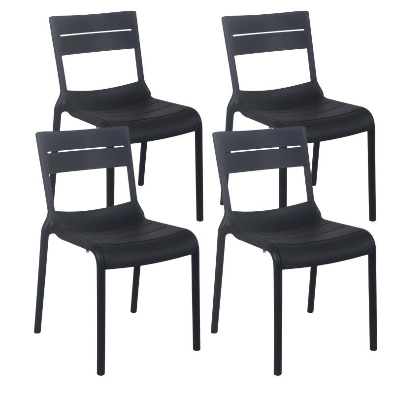 Set di 4 sedie da terrazza in plastica
