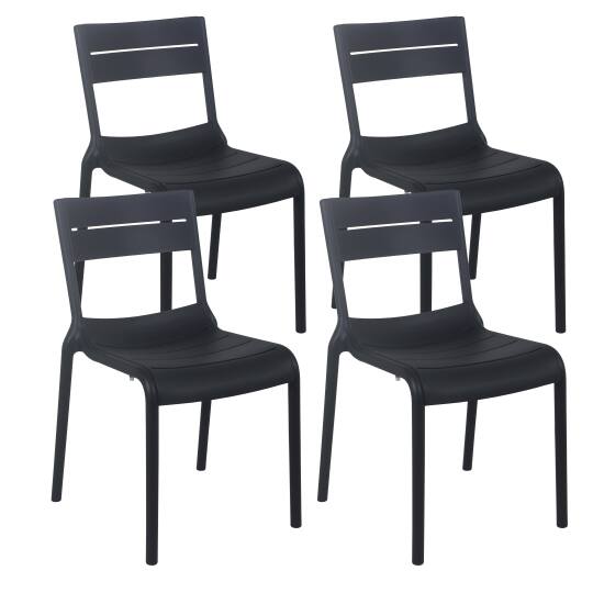 Set di 4 sedie da terrazza in plastica