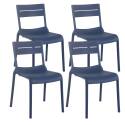 Set di 4 sedie da terrazza in plastica