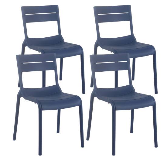 Set di 4 sedie da terrazza in plastica