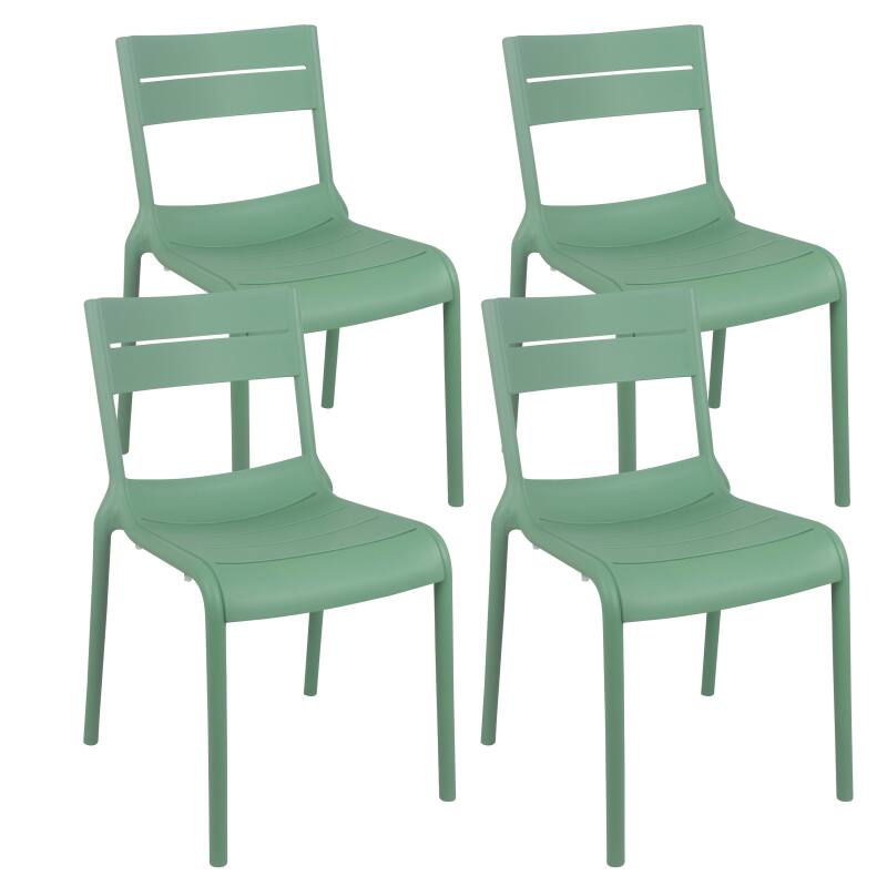 Set di 4 sedie da terrazza in plastica