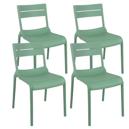 Set di 4 sedie da terrazza in plastica