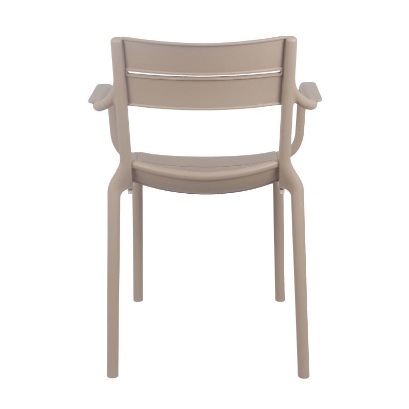 Set di 4 sedie da terrazza con braccioli in plastica