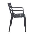 Set di 4 sedie da terrazza con braccioli in plastica