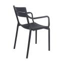 Set di 4 sedie da terrazza con braccioli in plastica