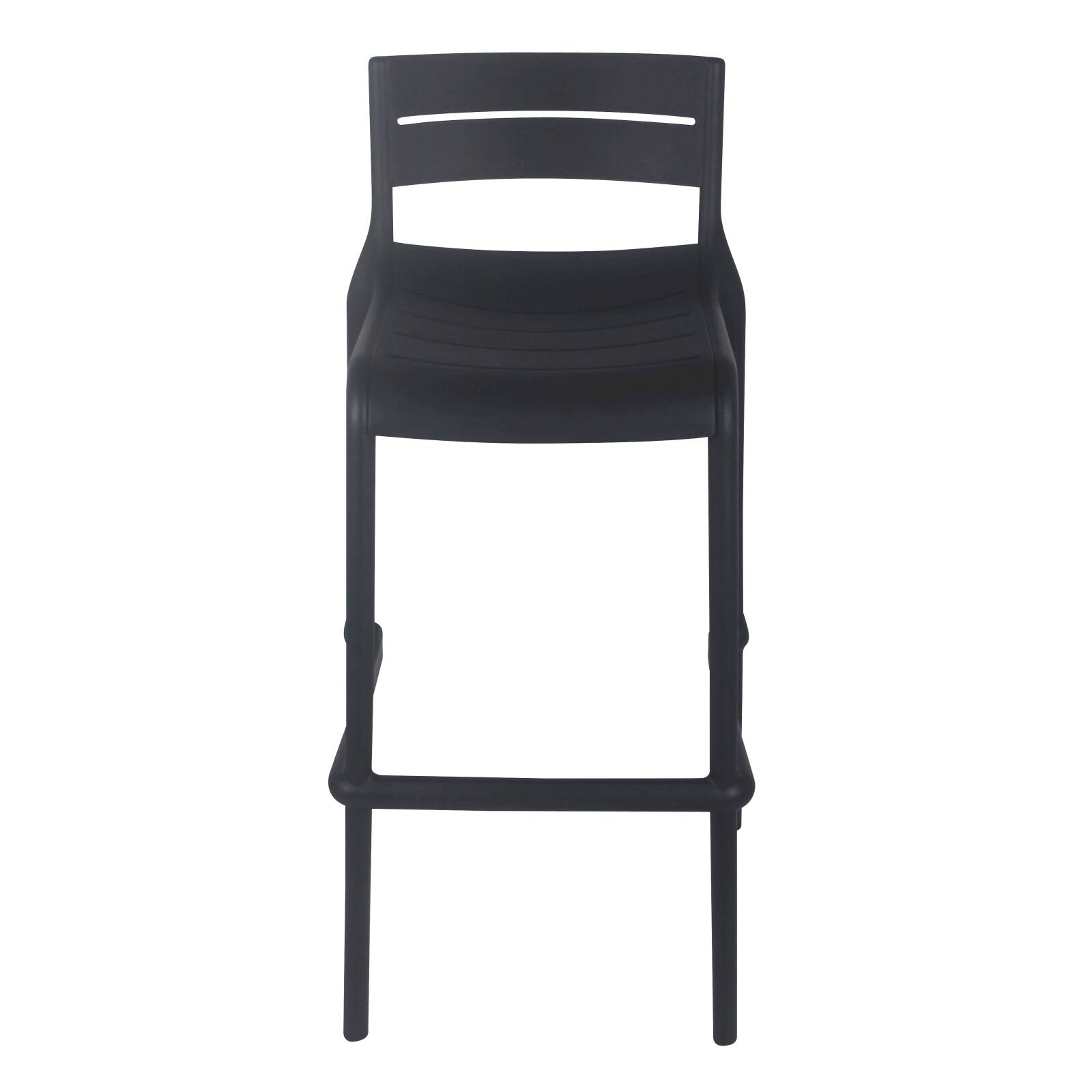 Set di 4 sedie alte da terrazza in plastica