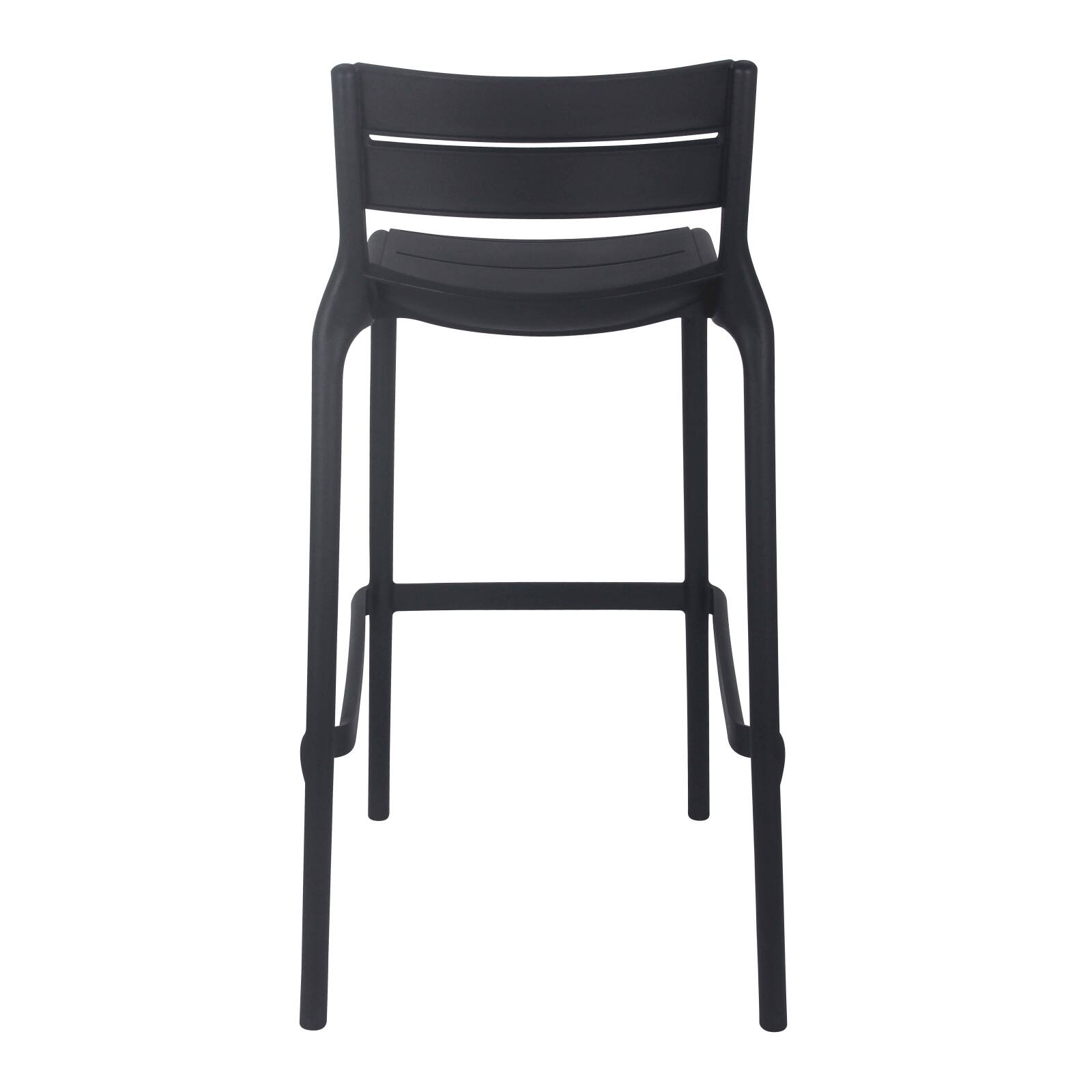 Set di 4 sedie alte da terrazza in plastica