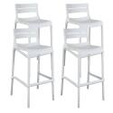 Set di 4 sedie alte da terrazza in plastica