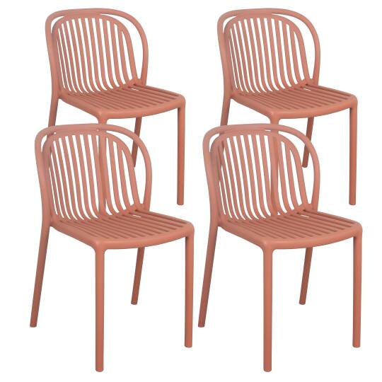 Set di 4 sedie da terrazza in plastica